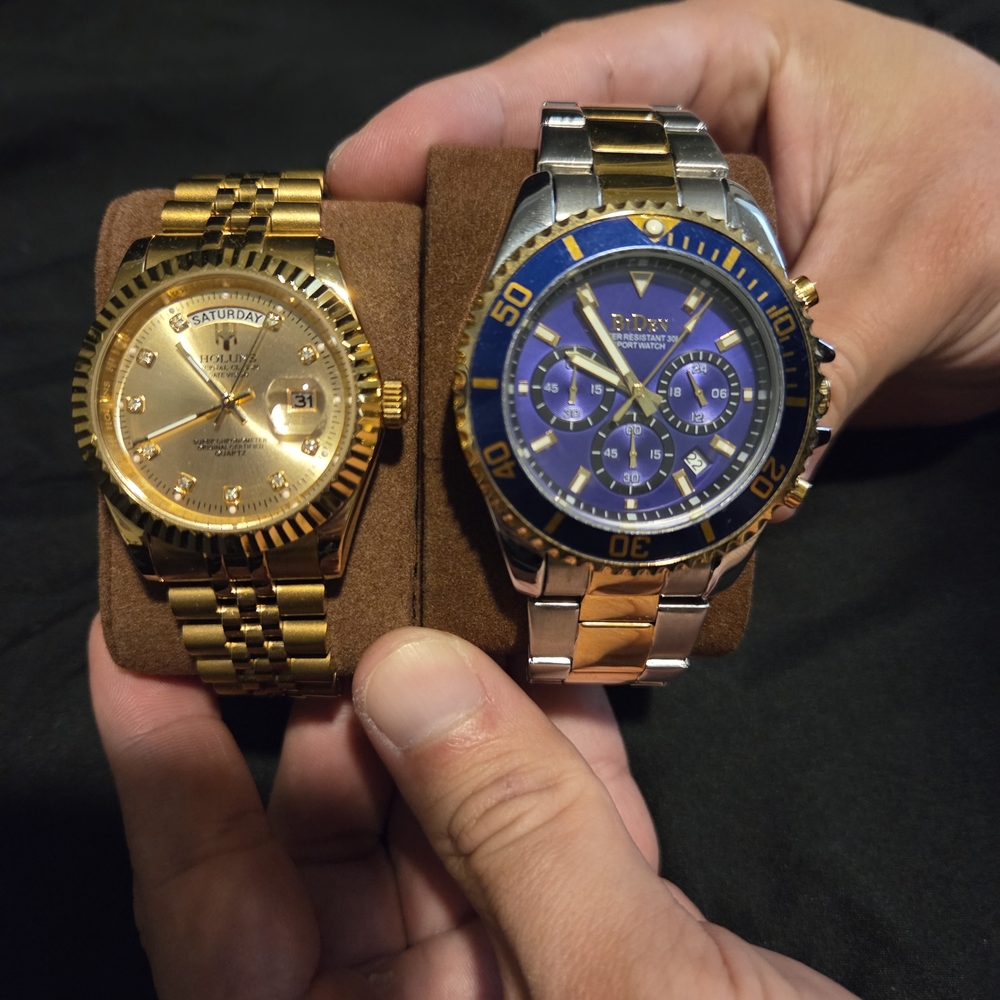 Invicta Gold and Blue Watch Duo